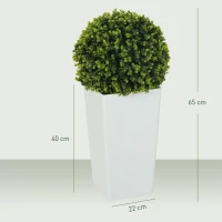 HOMCOM 2er-Set Künstlicher Eukalyptuskugeln 65 cm Kunstpflanze mit UV-Schutz, 330 Blättern im Topf, Grün(m-3)