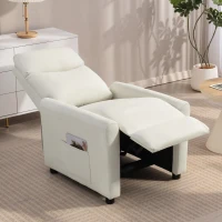 HOMCOM Sillón Relax Reclinable para TV con Muelles Ensacados para Salón Blanco Crema(m-6)