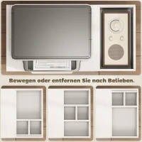 HOMCOM Druckerständer Druckertisch mit Unterteiltem Fach, Ablageflächen für Büro 70 x 34 x 60 cm Weiß(m-5)