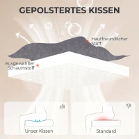 HOMCOM Ergonomischer Massage-Bürostuhl mit 4 Knetpunkten, Chefsessel mit hoher Butterfly-Rückenlehne, breitem Sitz, Grau(m-7)