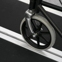 HOMCOM Rampă portabilă pliabilă pentru scaun cu rotile, 91x72 cm, din aluminiu, 270 kg, argintie(m-8)