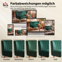 HOMCOM Sofa Retrodesign 2-Sitzer-Sofa, Holzbeine, 117 cm x 56,5 cm x 77 cm, Dunkelgrün(m-7)