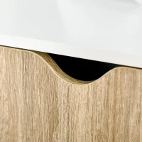 HOMCOM Estantería en Forma de Escalera de Madera Librería con 3 Estantes y 1 Armario de Almacenaje 60x40x171 cm Roble y Blanco(m-8)