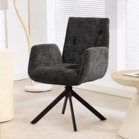 HOMCOM Polstersessel, Akzentsessel, modernes Design, drehbar, bis 120 kg, Schwarz(m-10)