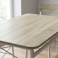HOMCOM Juego de Mesa y Sillas de Comedor 5 Piezas Mesa de Cocina Rectangular con 4 Sillas Acolchadas 106x66x75 cm Roble(m-11)