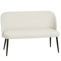 HOMCOM 2-Sitzer-Sofa, moderne Polstercouch mit Metall- und Holzrahmen, samtartiger Stoffbezug, Beige(m-1)