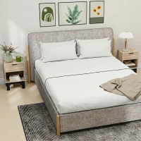 HOMCOM Nachttisch, Nachtschrank mit Schublade, offenes Fach, Nachtkommode für Schlafzimmer, Wohnzimmer, 35 x 26 x 50 cm, Eiche(m-6)