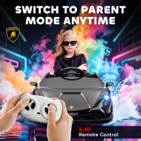 HOMCOM Lamborghini Sian Licensed Electric Car for Kids, 12V Kids Electric Ride on Car with Dual Motors, Remote Control, Black(m-5)