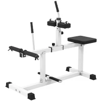 SPORTNOW Macchina per Polpacci Seduti Regolabile, per Allenamento Gambe Polpacci, Vita e Braccia, Palestra Casa Domestica, Bianco(m-11)
