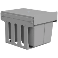 HOMCOM Cos de Gunoi Extractibil Sub Chiuveta 31L, 3 Recipiente Detasabile, 48x34,3x35,1 cm, Gri Deschis(m-1)