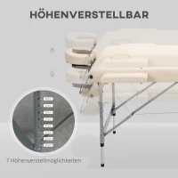 HOMCOM Massageliege klappbar, inkl. Gesichtsöffnung, Armlehnen, Handablagen, Massageliege mobil, 186 cm x 71 cm x 83 cm(m-4)