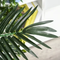 Outsunny Künstliche Palme 125cm Groß Kunstpflanze mit 18 Palmenwedel im Topf für Wohnzimmer Balkon(m-9)
