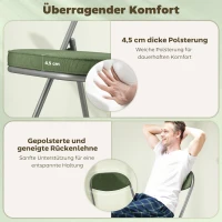 HOMCOM 4er-Set gepolsterte Klappstühle, Faltbare Stühle mit Cordbezug, Rückenlehne, Metallrahmen, Grün(m-4)