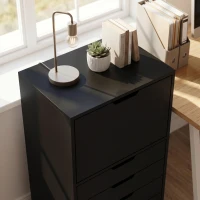 HOMCOM Mueble Archivador para Impresora con 5 Cajones y Ruedas 48x40x100 cm Negro(m-6)