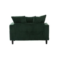 Divano letto con portabicchieri su entrambi i lati e bracciolo pieghevole, 129x170x70 cm, Verde(m-8)