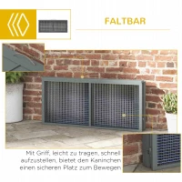 PawHut Kleine Dierenkooi, Konijnenhok, Opklapbaar Dak, Vurenhout, 120x120x57cm, Natuur(m-6)
