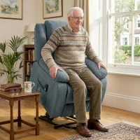 HOMCOM Opsta-stoel met zachte bekleding, elektrisch verstelbare relaxstoel met afstandsbediening en zijvakken, grijs(m-2)