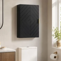 kleankin Wandschrank fürs Badezimmer, Medizinschrank wandhängendes Aufbewahrungsmöbel mit verstellbarem Regal(m-2)