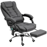 Vinsetto Massagebureaustoel ergonomisch, 65x160x104cm, Grijs(m-10)