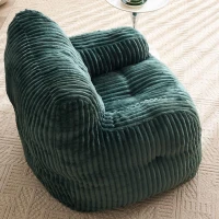 Puf acolchado de espuma viscoelástica, funda no desenfundable, 100x94x70 cm, Verde(m-6)