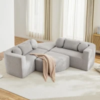 Sofá-cama modular com função cama, espuma altamente elástica e molas ensacadas, 292x165x68 cm, Cinzento(m-2)