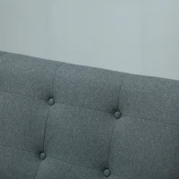 HOMCOM 2 zits bank twee zits stoffen bank tweezits bank bekleding loveseat compact design linnen rubber hout grijs 115 x 66.5 x 73 cm(m-8)