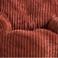 Puff acolchoado com espuma viscoelástica, capa não removível, 100x94x70 cm, Vermelho tijolo(m-8)
