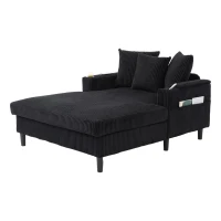 Divano letto con portabicchieri su entrambi i lati e bracciolo pieghevole, 129x170x70 cm, Nero(m-9)