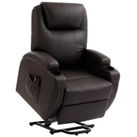 HOMCOM Fauteuil releveur électrique, fauteuil relax électrique, repose-pied, dossier inclinable, port USB, 83x95x107cm, marron(m-1)