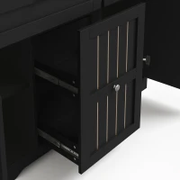 Ilha de cozinha móvel com tampo rebatível, gavetas verticais de 2 níveis, rodízios bloqueáveis 360°, 120x70x92 cm, Preto(m-10)