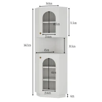 Armario de baño de esquina con tira LED, moderno, compacto y resistente a la humedad, 45x45x166,5 cm, Blanco(m-3)