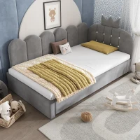 Divano letto 90x200 cm con letto estraibile, angolare e reversibile, 203x98x95 cm, Grigio(m-4)