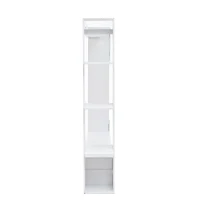 Conjunto mural compacto 4 peças, móvel de TV integrado com vitrine e prateleiras abertas, muito espaço de arrumação, 228x30x170 cm, Branco(m-8)