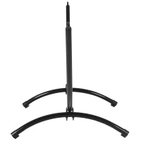 Outsunny hangmatstandaard outdoor van staal 300cm x 90cm x100cm hangmatstandaard met spankoord tot 120 kg hangstoel frame voor tuin strand camping zwart(m-7)