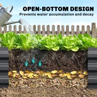 Outsunny 60 x 240cm Galvanised Steel Planter, with Open Bottom(m-6)