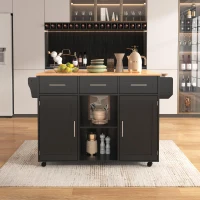Isola da cucina con piano di lavoro ribaltabile e ampio spazio portaoggetti, 139x46(71)x91,5 cm, Nero(m-4)