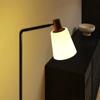 HOMCOM Lampada da Terra LED con Testa Girevole a 350°, Regolazione Temperatura del Colore 3000K/4000K/6500K, Nero(m-7)