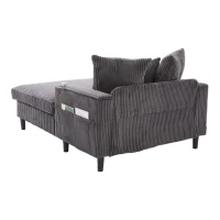 Divano letto con portabicchieri su entrambi i lati e bracciolo pieghevole, 129x170x70 cm, grigio scuro(m-10)