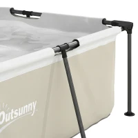 Outsunny Piscina Desmontable Tubular 316x238x66,5 cm 3700 L con Marco Metálico Parche de Reparación sin Depuradora Gris(m-11)
