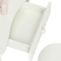 AIYAPLAY Tocador de Maquillaje para Niñas con Taburete Espejos Giratorios Cajón 6 Accesorios Bandejas Laterales para +3 Años Rosa(m-13)