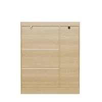 Sapateira em rattan, amplo espaço de arrumação, prateleiras ajustáveis, 90x35x110 cm, Cor natural(m-8)