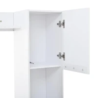 Mobile TV 4 pezzi con vetrina e ripiani aperti pe salotto, 228x30x170 cm, Bianco(m-12)