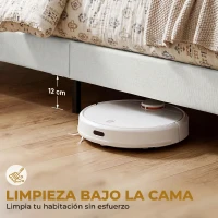 HOMCOM Cama 135x190 cm con Almacenaje Inferior Tapizada y Cabecero Acolchado con Orejas Beige(m-6)
