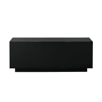 Aparador para sala de estar, armário de arrumação largo de três portas, design minimalista moderno, 35x160x60 cm, Preto(m-1)