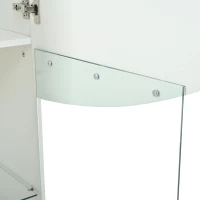 Vitrine para sala de estar, design estreito e alto com amplo espaço de arrumação, 35x50x165 cm, Branco(m-10)