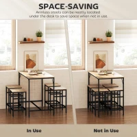 HOMCOM Set Masă de Bar cu Taburete din 5 Piese, Stil Industrial, PAL și Metal, 100 x 60 x 88 cm, Lemn Natural(m-4)