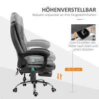 Vinsetto Massagebureaustoel ergonomisch, 65x160x104cm, Grijs(m-6)