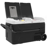 HOMCOM Nevera Portátil 40L con Doble Zona Refrigerador de Coche -20℃-20℃ 12/24V DC y 100-240V AC 80x47,5x46,6cm Negro(m-1)