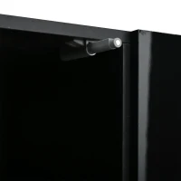 Aparador para sala de estar, armário de arrumação largo de três portas, design minimalista moderno, 35x160x60 cm, Preto(m-10)