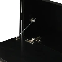Mueble de salón compacto de 4 piezas, mueble de TV integrado con vitrina y estanterías abiertas, gran capacidad de almacenaje, 245x30x170 cm, Negro(m-11)